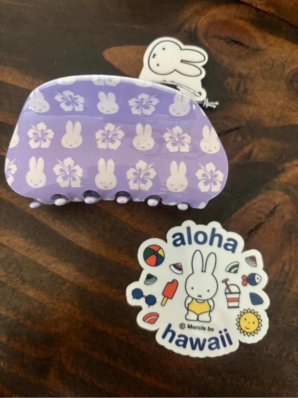 Exclusive Hawaii Miffy claw clip and sticker bundle